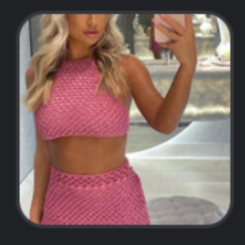 White fox No more lies crop top x wasted love mini skirt set